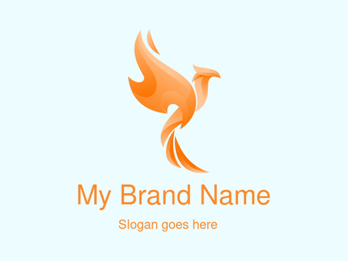 Fiery Phoenix Rising Logo Design